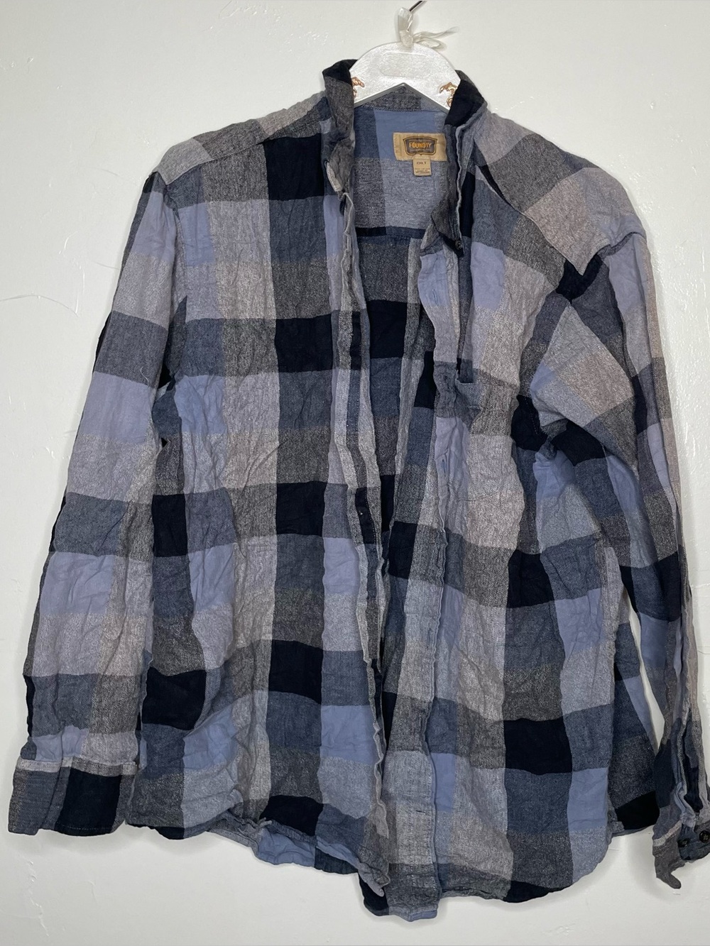THE FOUNDRY MENS PLAID BUTTON DOWN LONG SLEEVE SHIRT SZ 2XLT